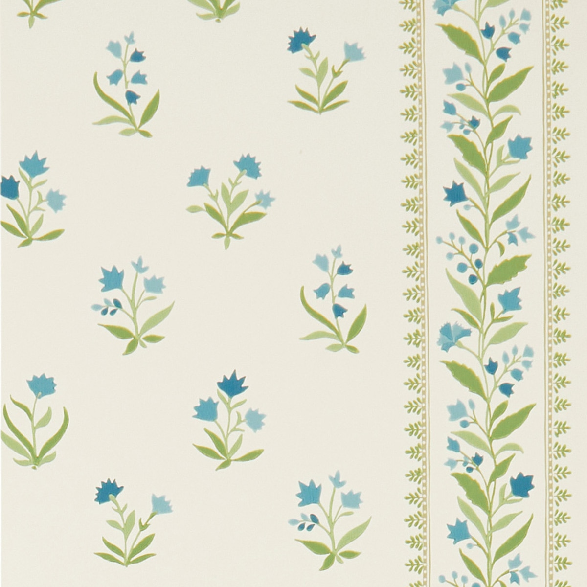 Papel pintado Petit Dapuri Nina Campbell - Verde 0,52 x 10 m Verde-1