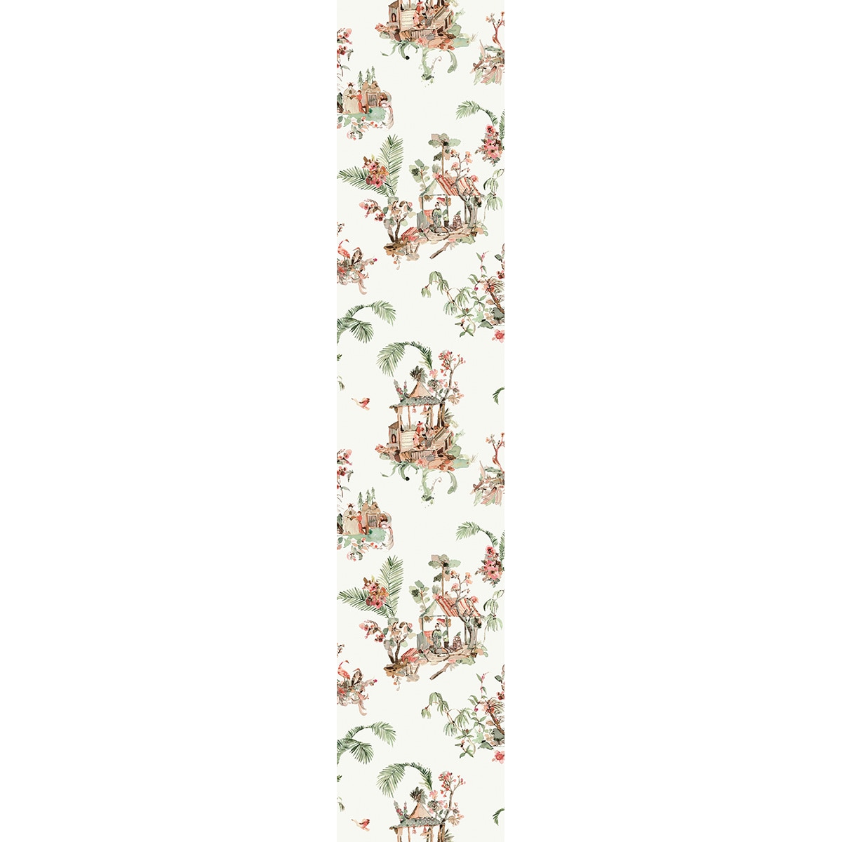 Papel pintado Toile Chinoise Nina Campbell - Verde 0,52 x 10 m Verde-2