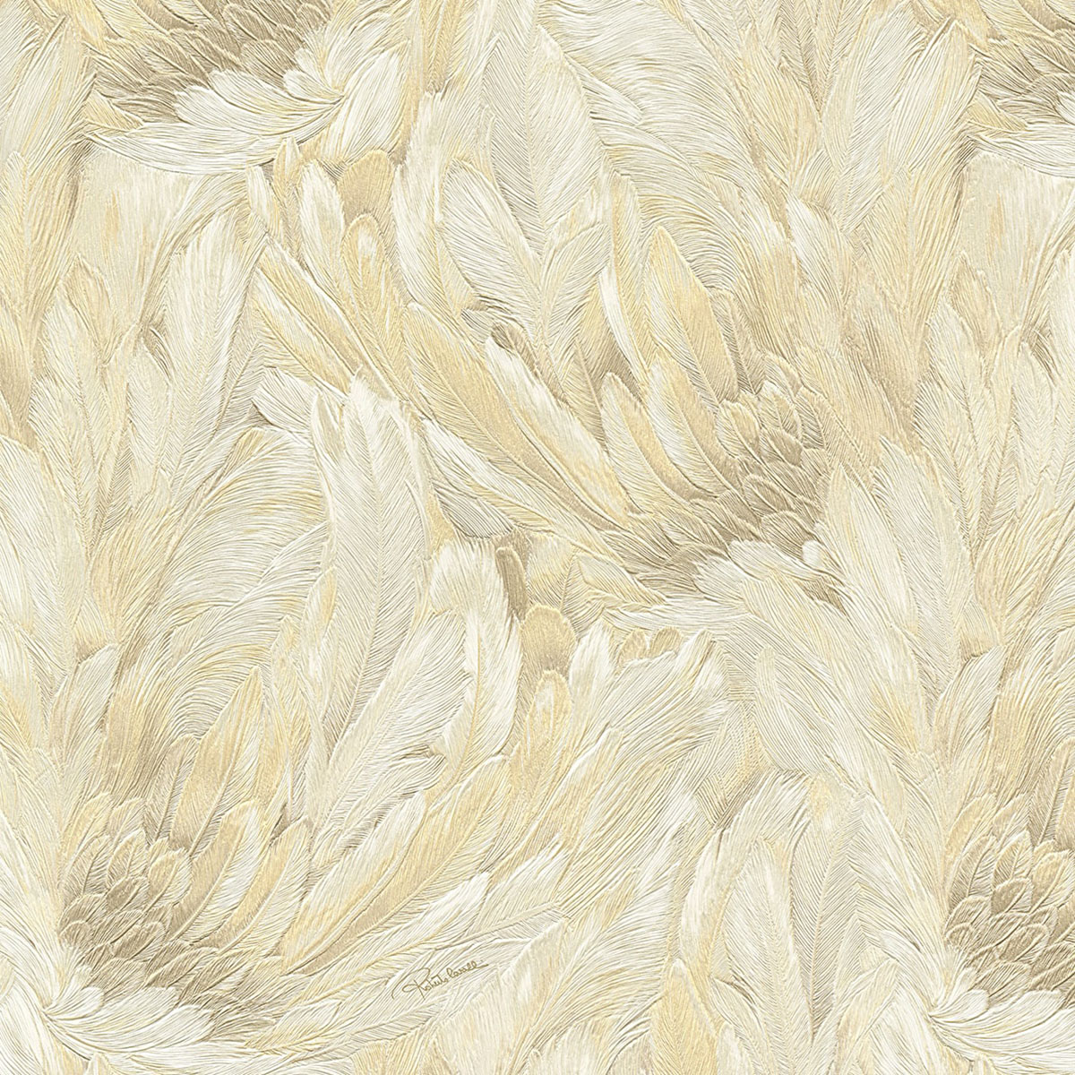 Papel pintado Plumas de la colección Nº 9 Roberto Cavalli - Beige Beige-1