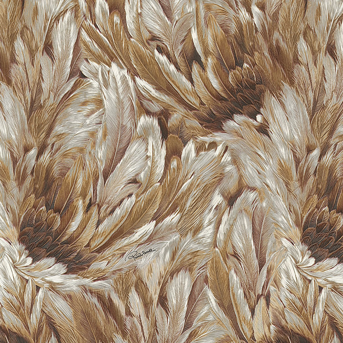 Papel de Parede Penas da Coleção Nº 9 Castanho-1