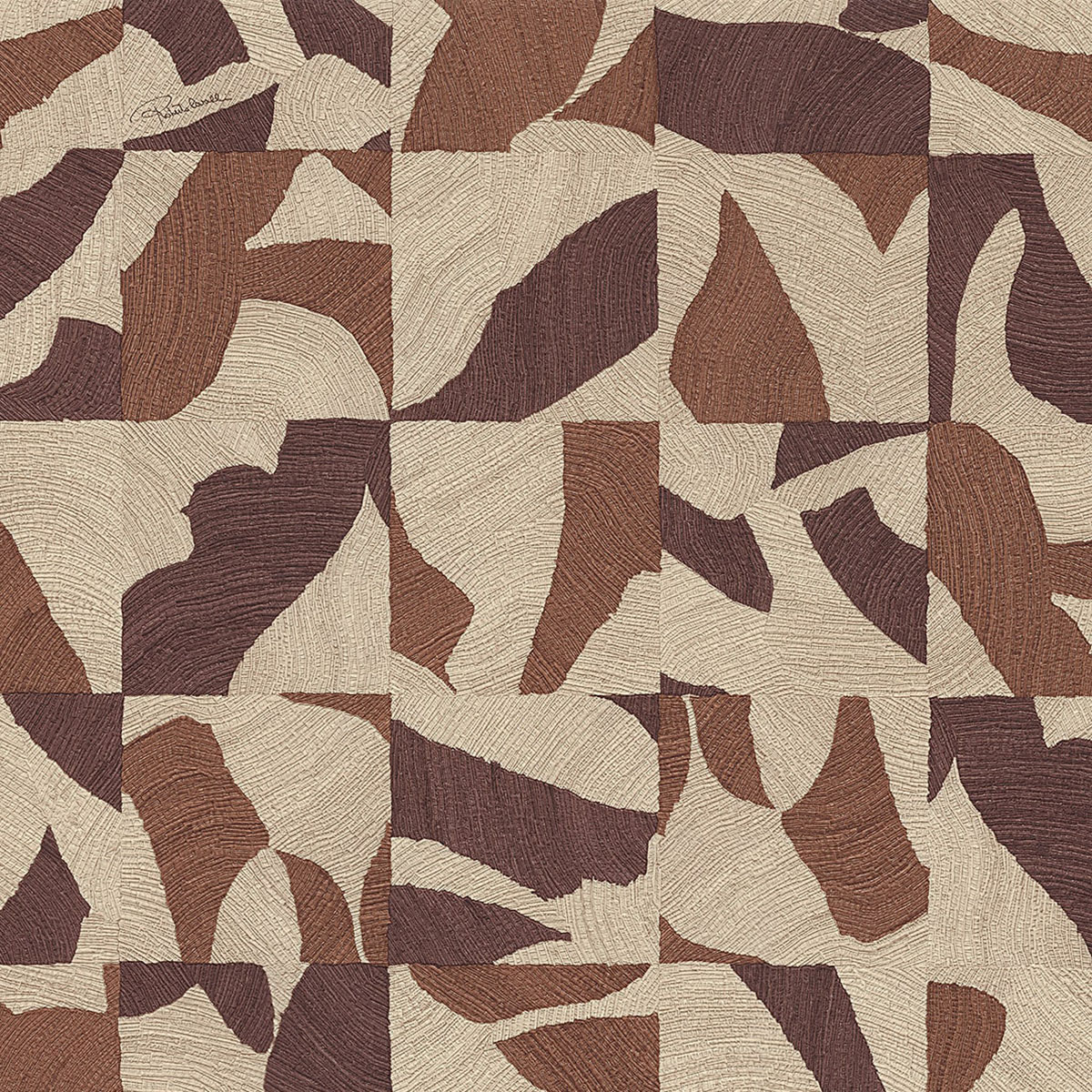 Papel pintado Geométrico de la colección Nº 9 Roberto Cavalli - Tostado Tostado-1