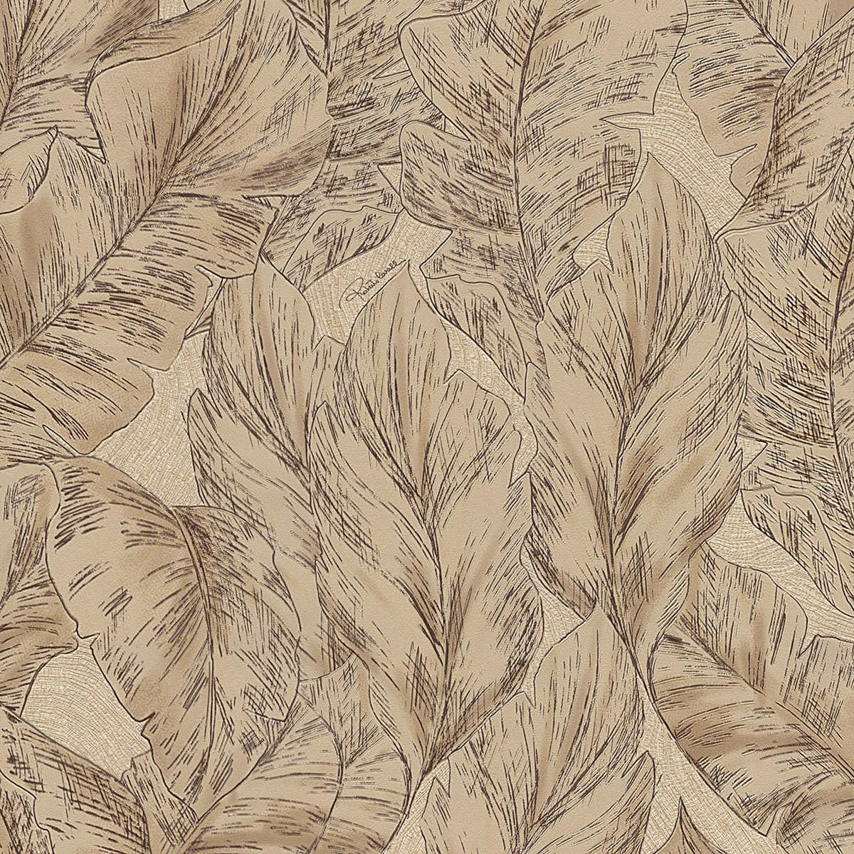 Papel pintado Hojas de la colección Nº 9 Roberto Cavalli - Tostado Tostado-1