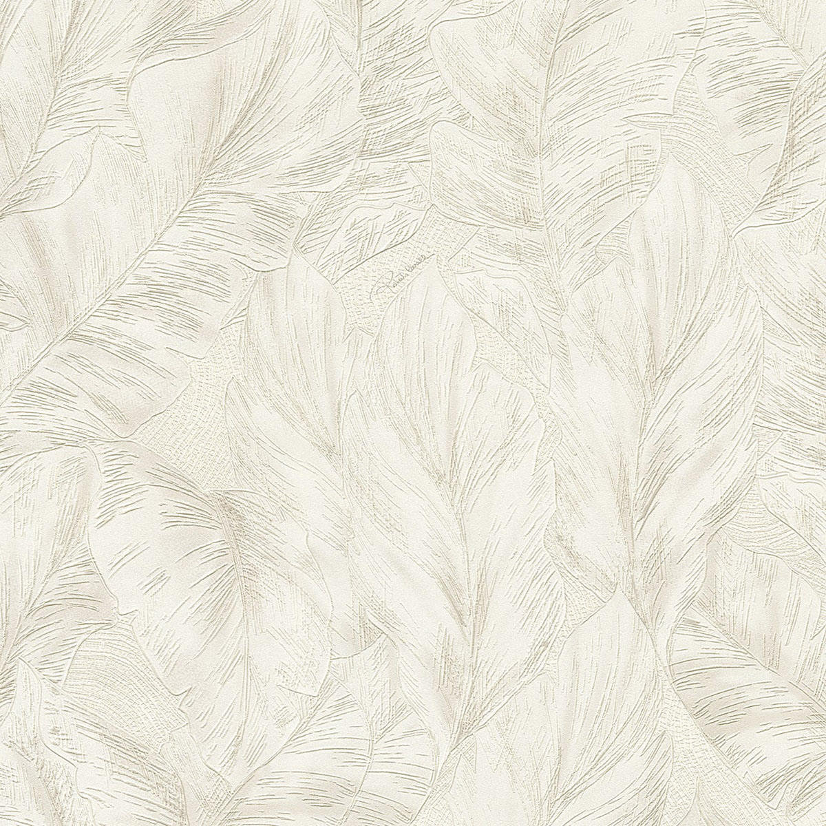 Papel pintado Hojas de la colección Nº 9 Roberto Cavalli - Blanco Blanco-1