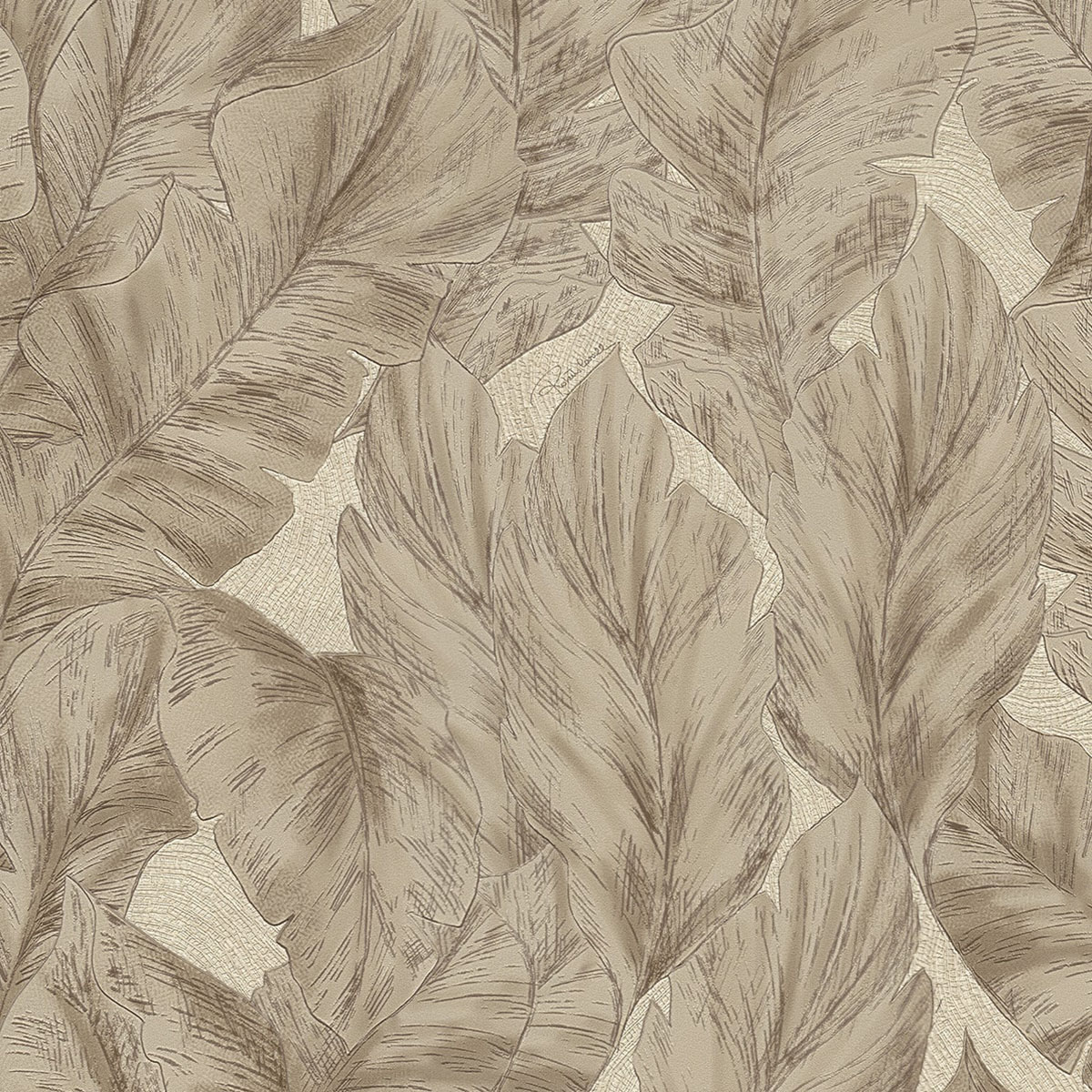 Papel pintado Hojas de la colección Nº 9 Roberto Cavalli - Marrón Marrón-1