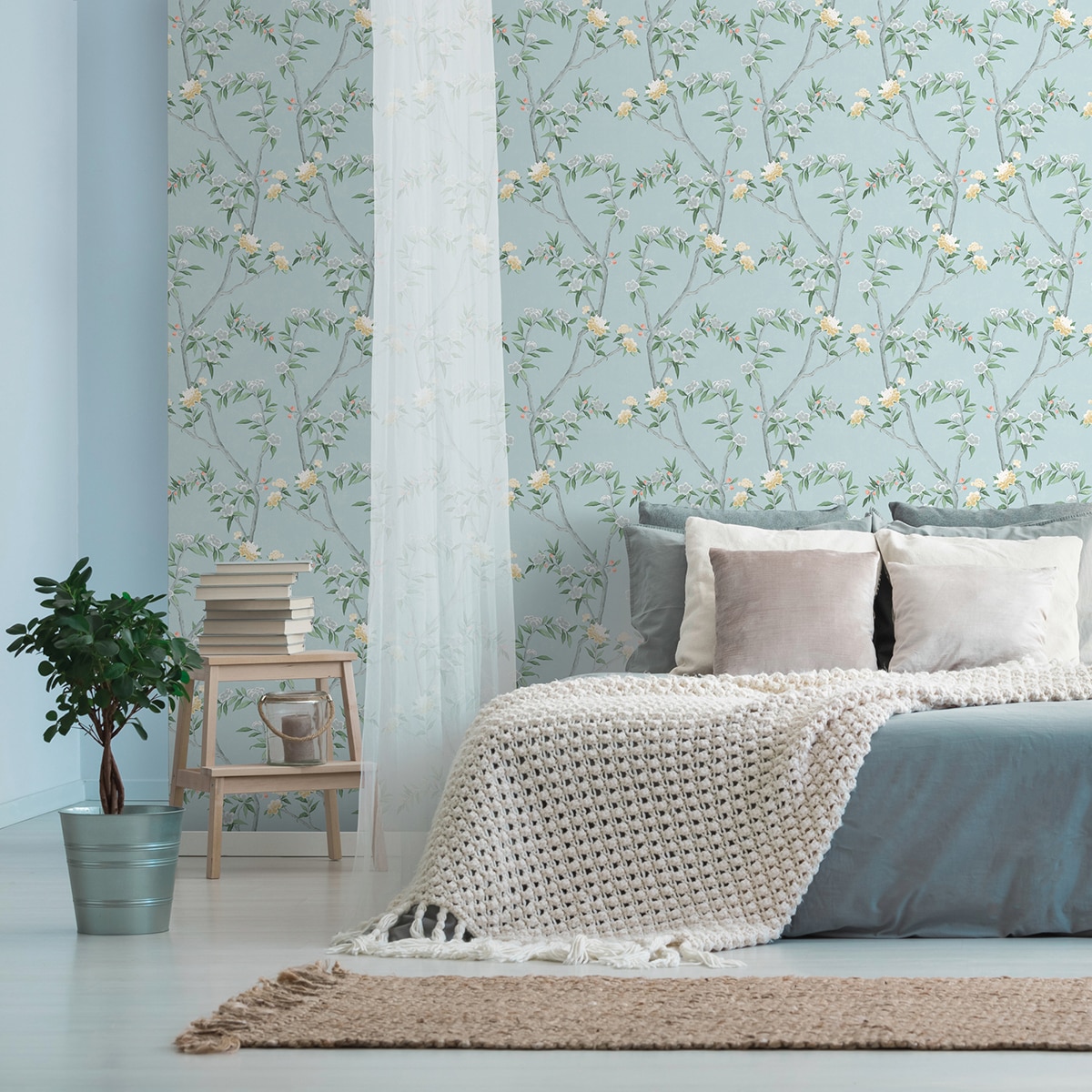 Papel Pintado Chinoiserie Hana Turquesa-2