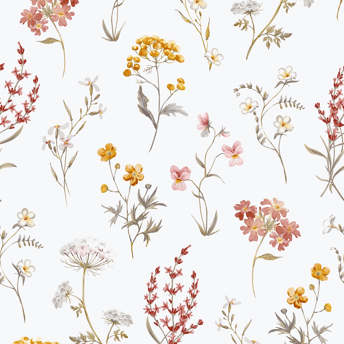 Papel pintado floral Botanical Hana Ich - Terracota 0,53 x 10 m Terracota-1