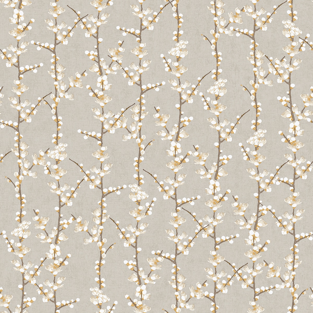 Papel pintado Sakura Row Hana Ich - Gris 0,53 x 10 m Gris-1
