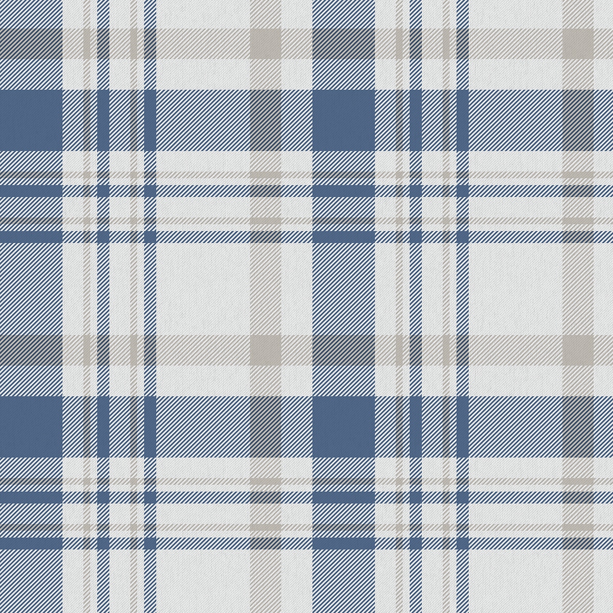 Imagen 1 de Papel pintado Plaid Hana Ich - Azul 0,53 x 10 m Azul
