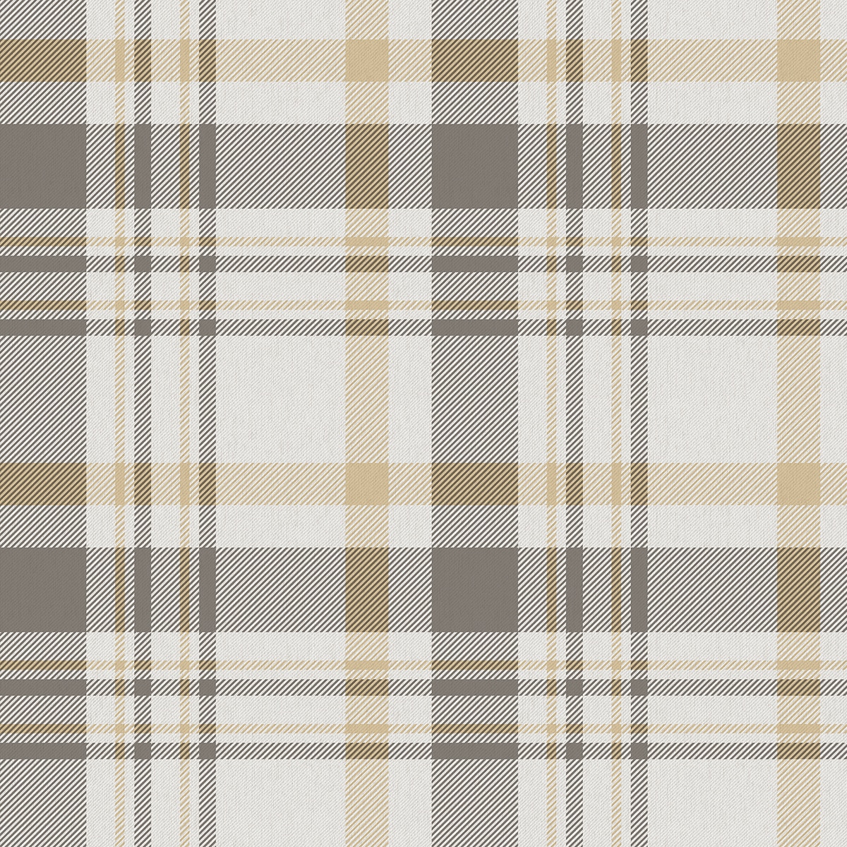 Imagen 1 de Papel pintado Plaid Hana Ich - Gris 0,53 x 10 m Gris