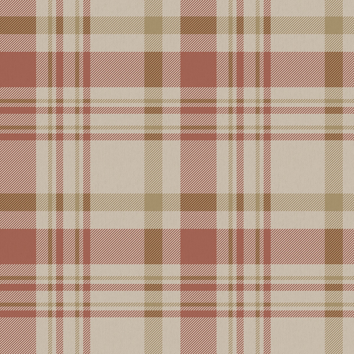 Imagen 1 de Papel pintado Plaid Hana Ich - Terracota 0,53 x 10 m Terracota