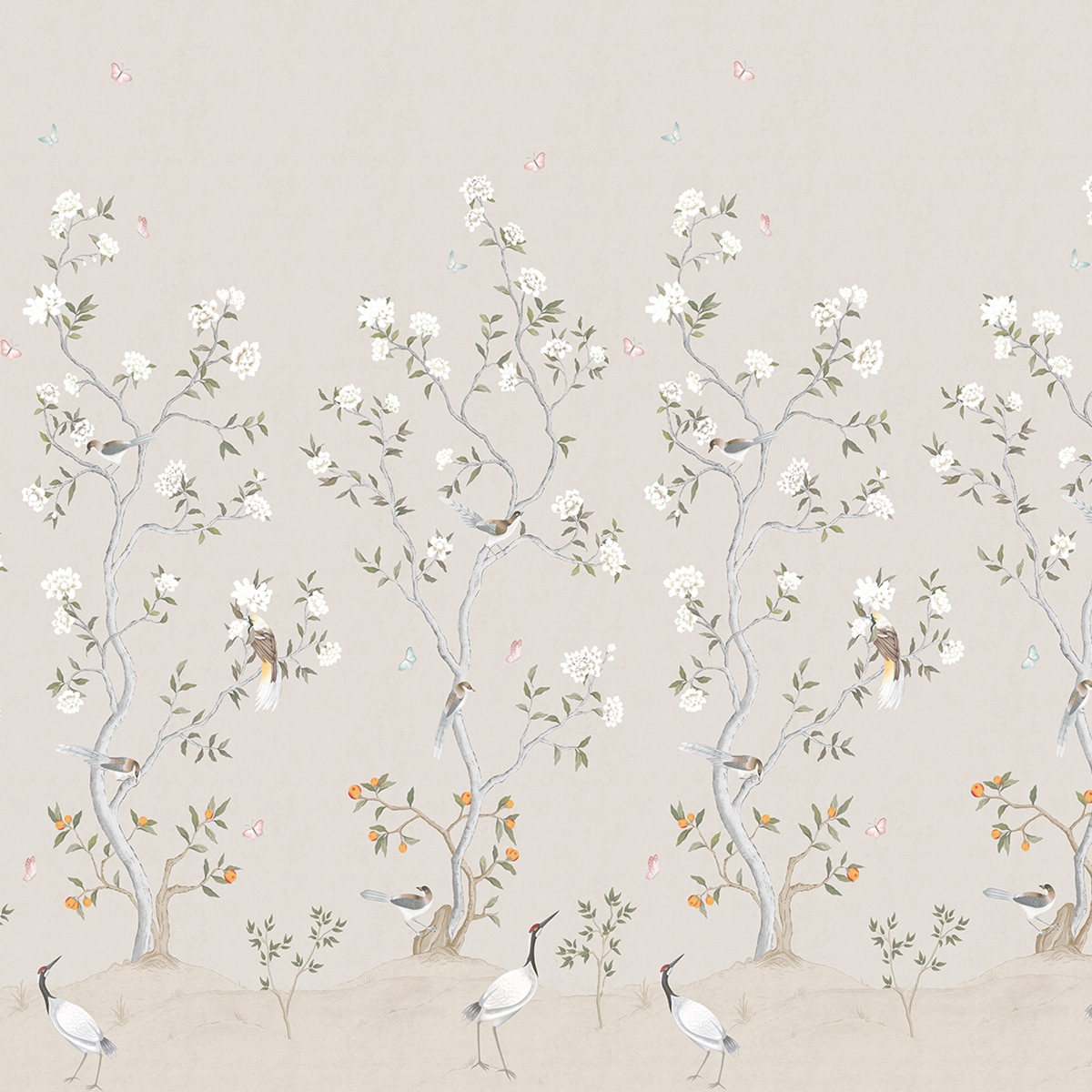 Imagen 1 de Mural floral Chinoiserie Hana Ich - Beige Beige