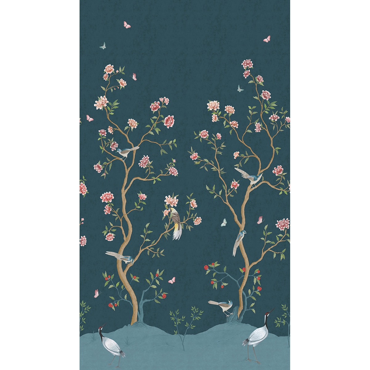Mural floral Chinoiserie Hana Azul-2
