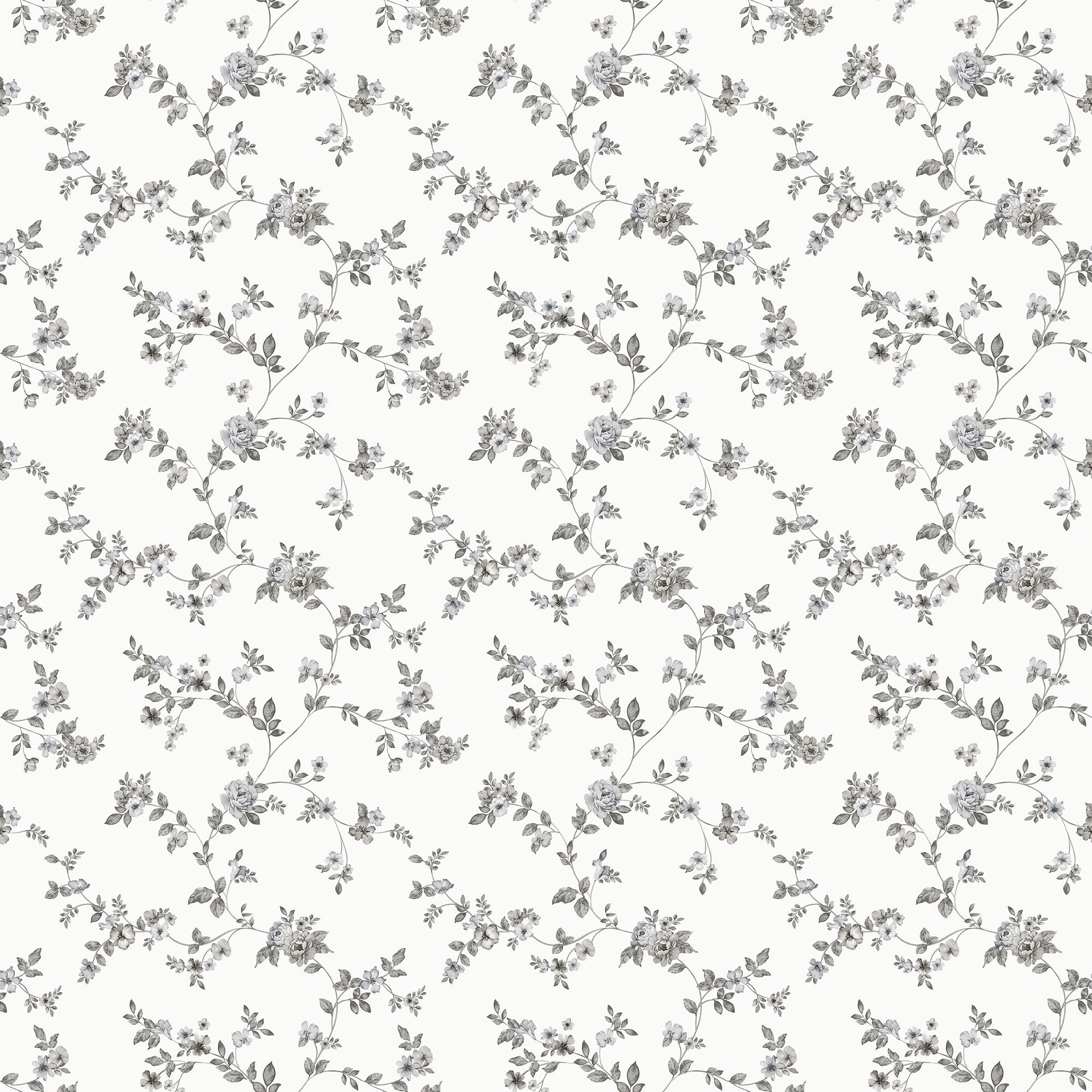 Papel pintado Delicate Floral Small Prints Ich - Negro 0,53 x 10 m Negro-1