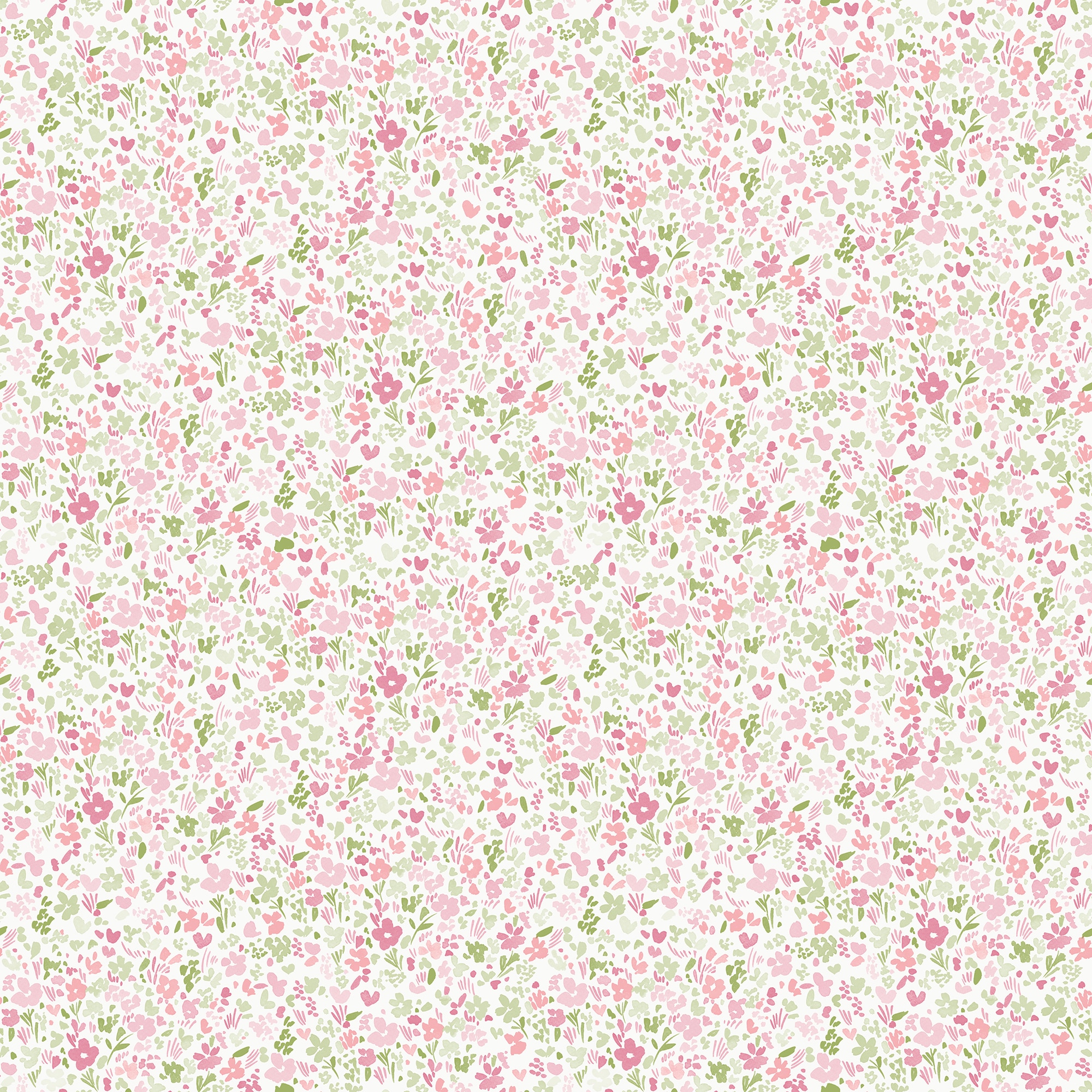 Papel pintado Mini Mod floral Small Prints Ich - Rosa 0,53 x 10 m Rosa-1