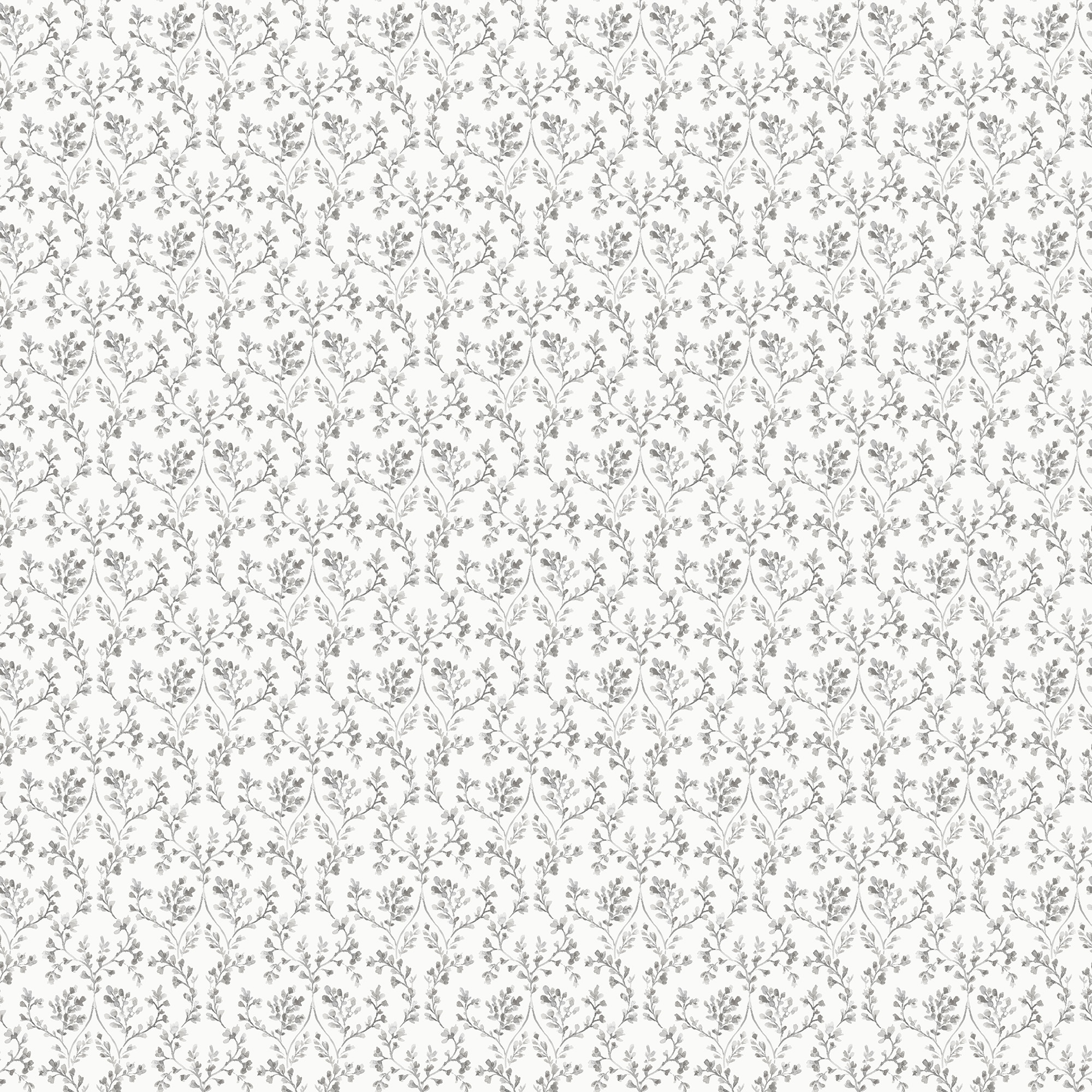 Papel pintado Ogee floral Small Prints Ich - Negro 0,53 x 10 m Negro-1