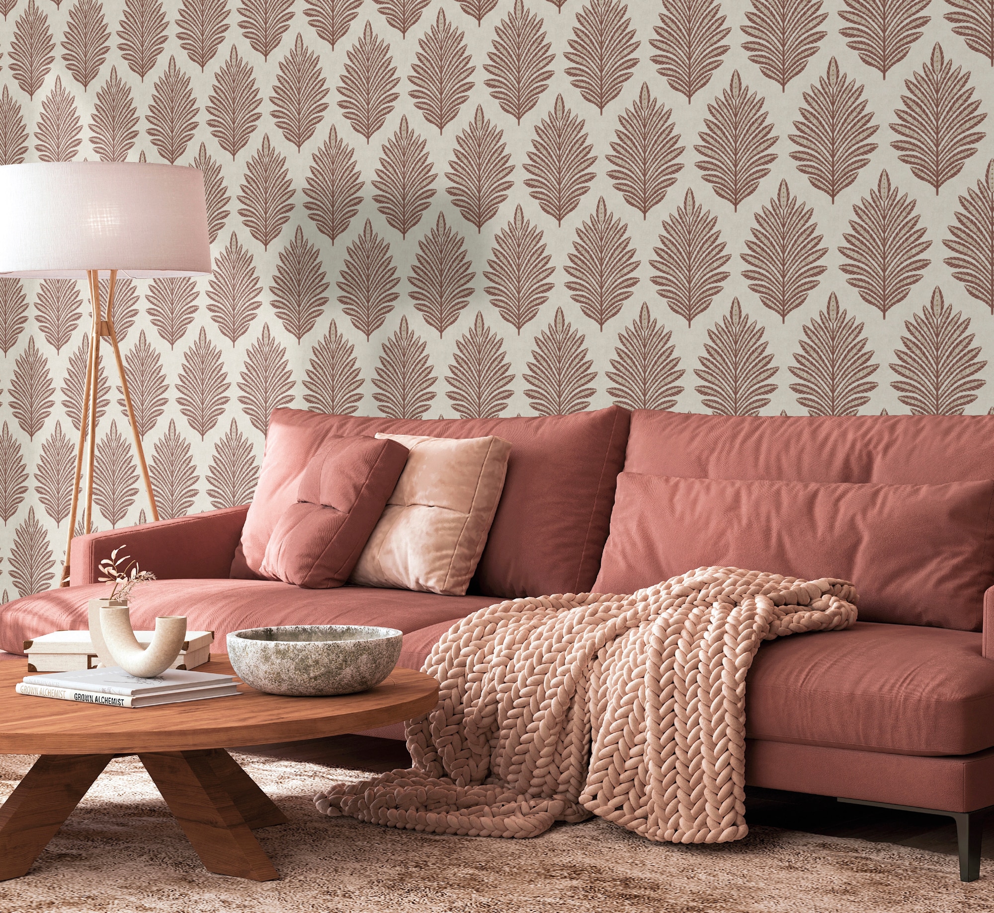 Papel de Parede Palm Damask da Coleção Goya ICH Natural-2
