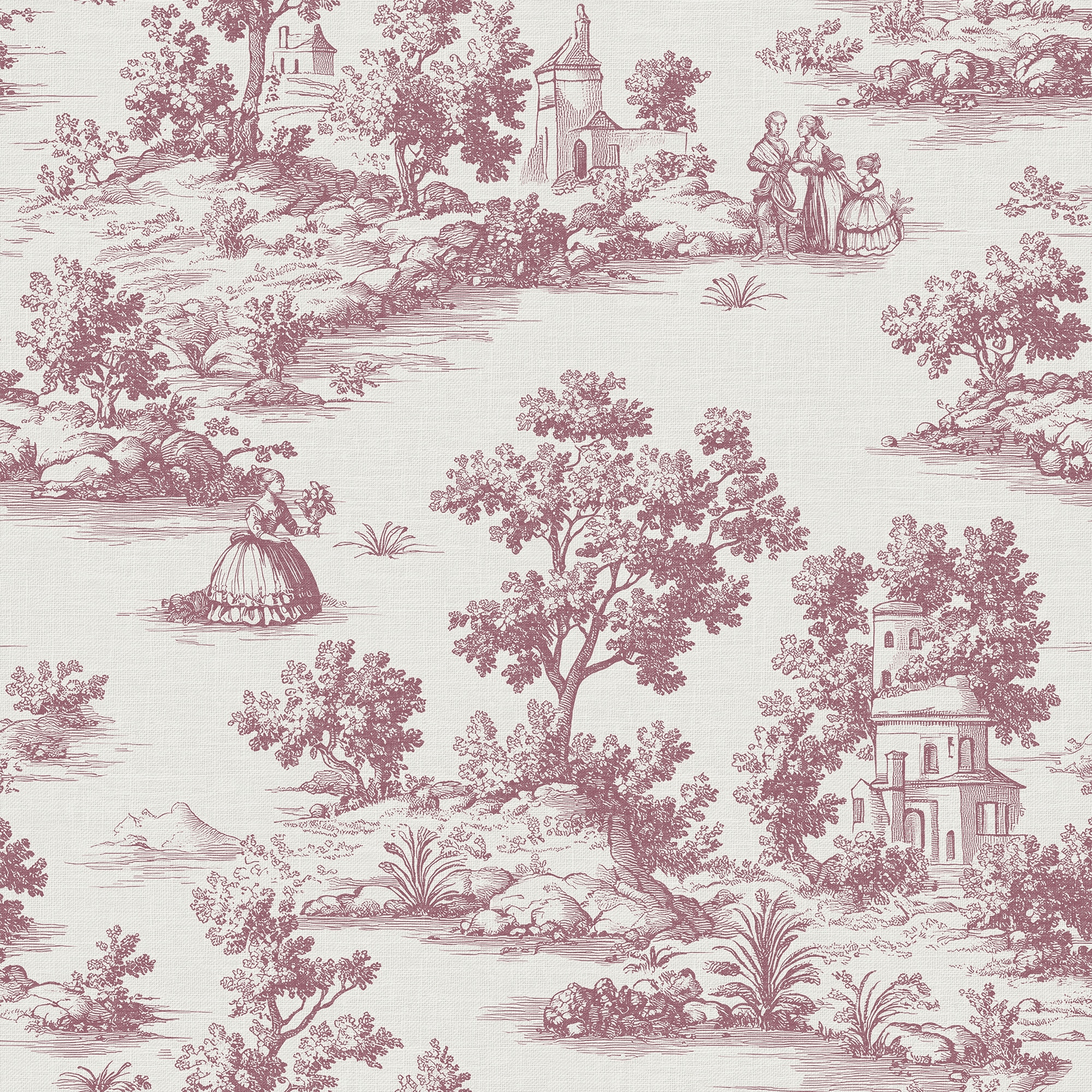 Imagen 1 de Papel pintado Toile de Jouy de la colección Goya ICH - Rojo Rojo
