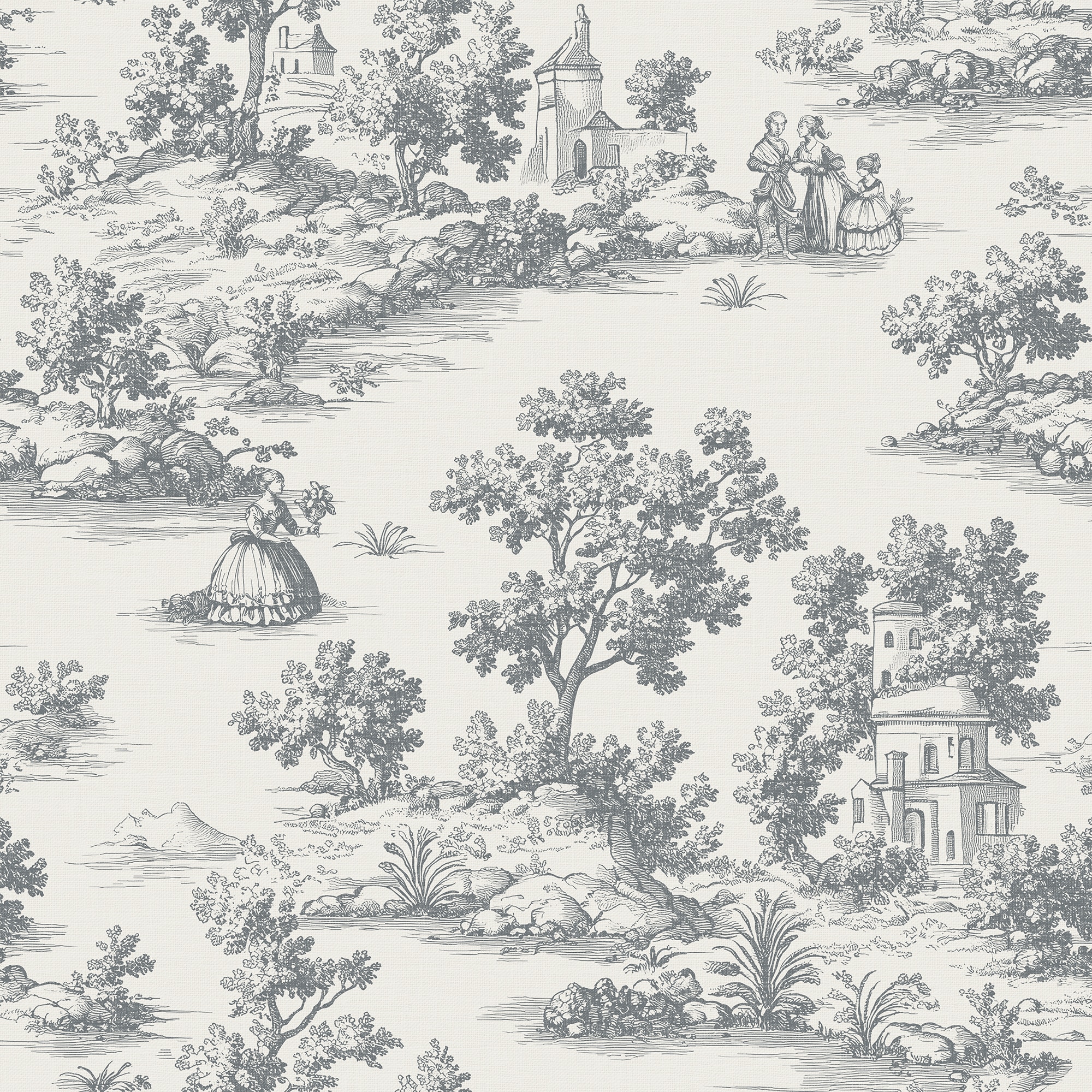 Imagem 0 de Papel de Parede Toile de Jouy da Coleção Goya ICH