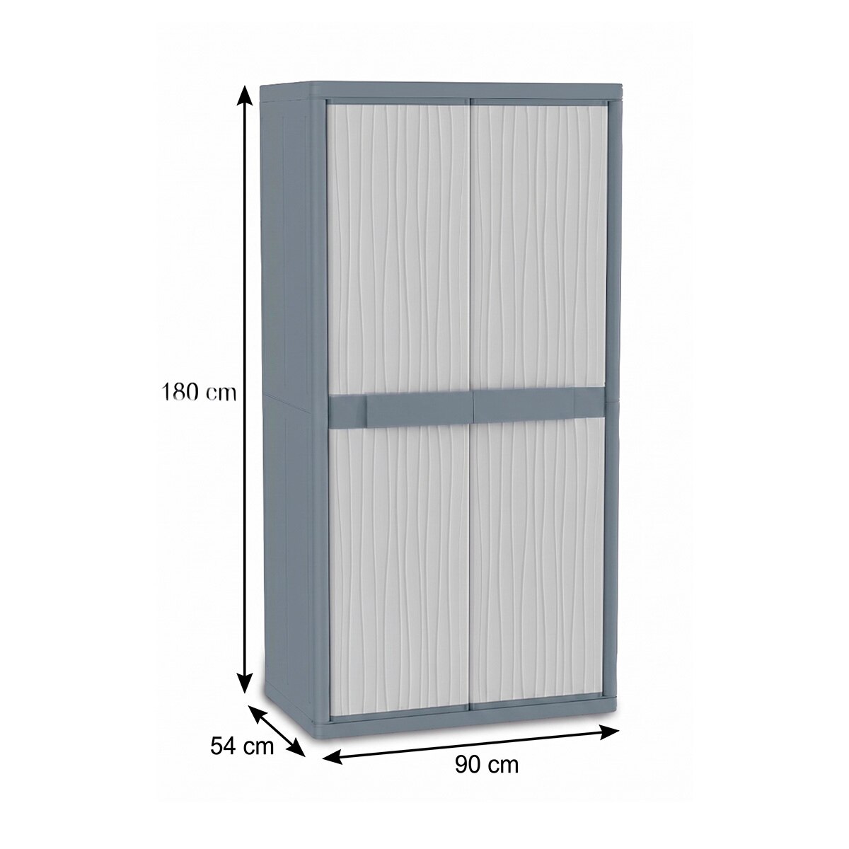 Armario resina escobero Wave XL 2 puertas Gris-12