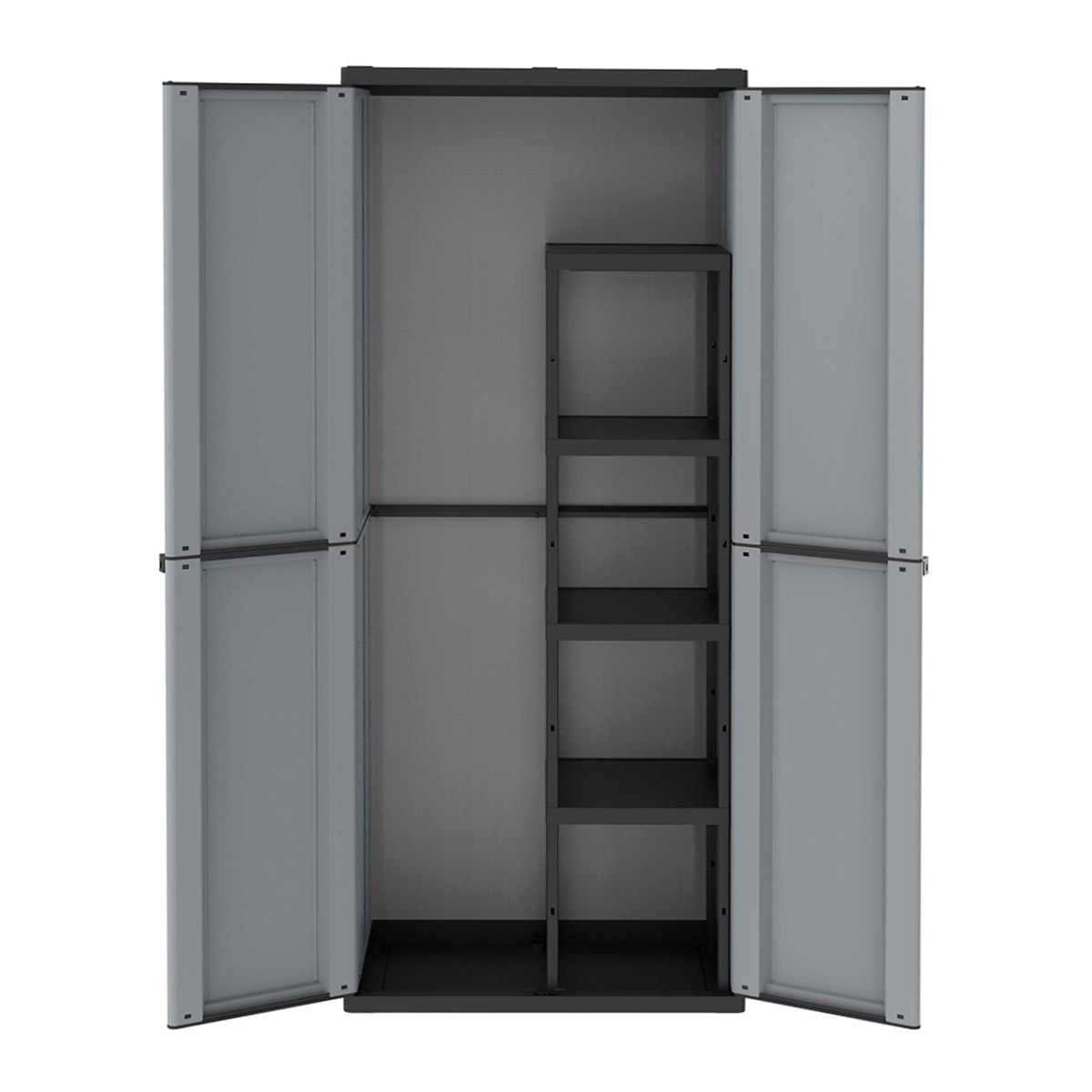 Armario resina escobero J-Line 2 puertas Gris / Negro-2