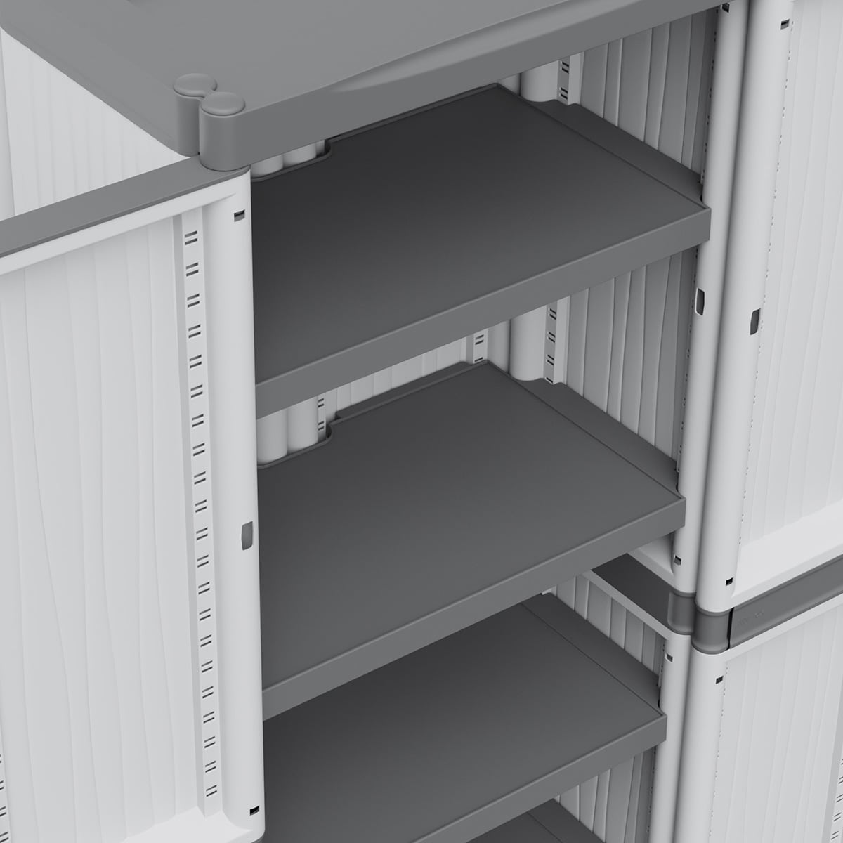 Armário de Resina Wave 2 Portas e 4 Prateleiras Cinzento-5