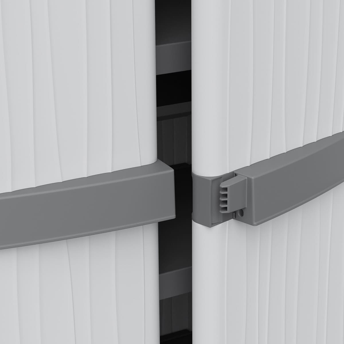 Armário de Resina Wave 2 Portas e 4 Prateleiras Cinzento-6