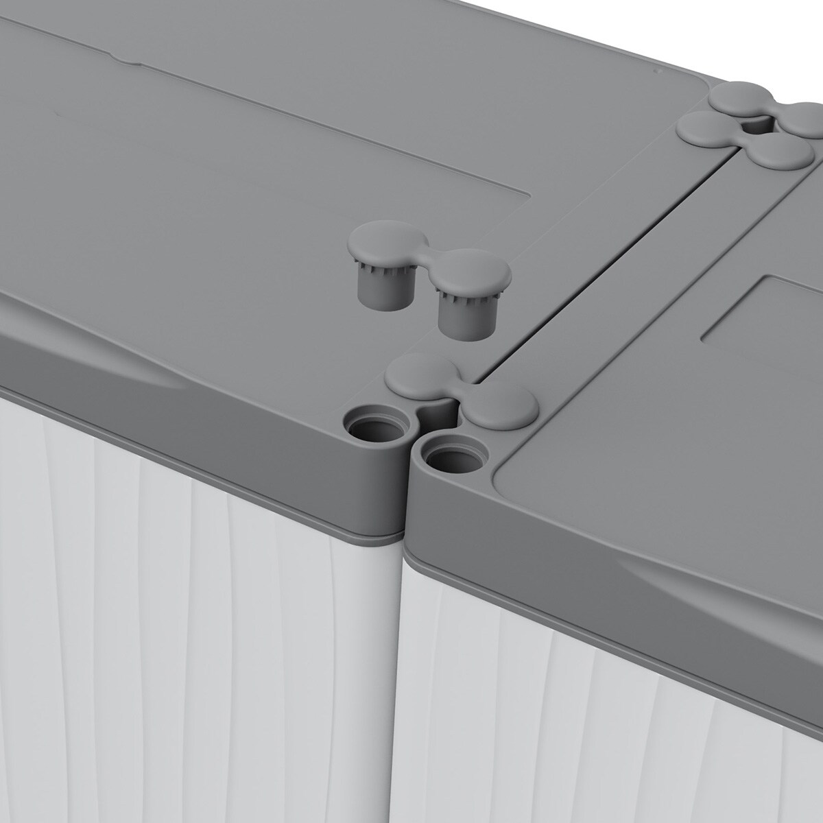 Armário de Resina Wave 2 Portas e 4 Prateleiras Cinzento-7