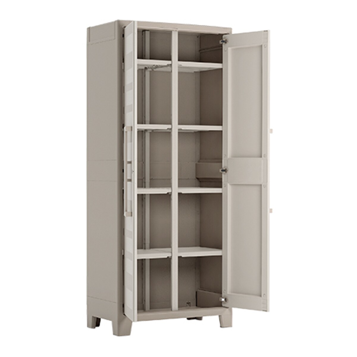 Armário de Resina Vassoureiro Gulliver Multispace 2 Portas 80x44x182 cm Areia-3