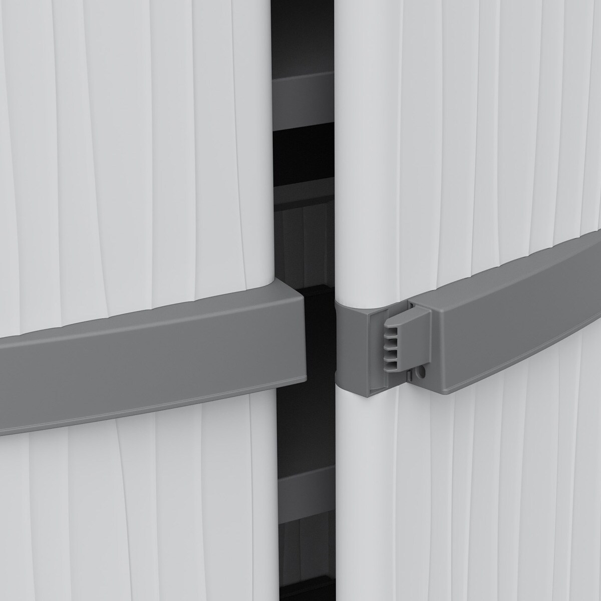 Armário de Resina Wave Baixo 2 Portas + 2 Prateleiras Cinzento-4