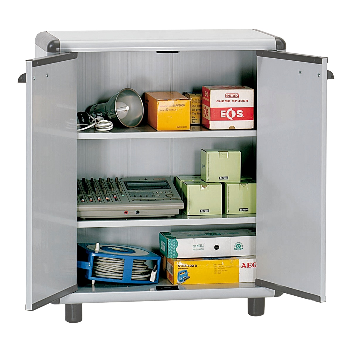 Armario Bajo PVC 2 Puertas y 2 Baldas Easypro Gris-2