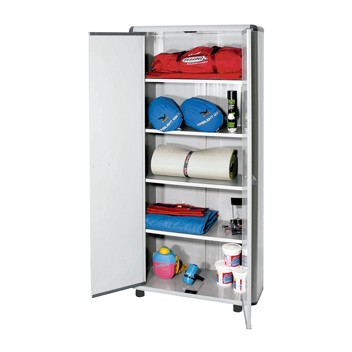 Armario Alto PVC 2 Puertas y 4 Baldas Easypro Gris-2