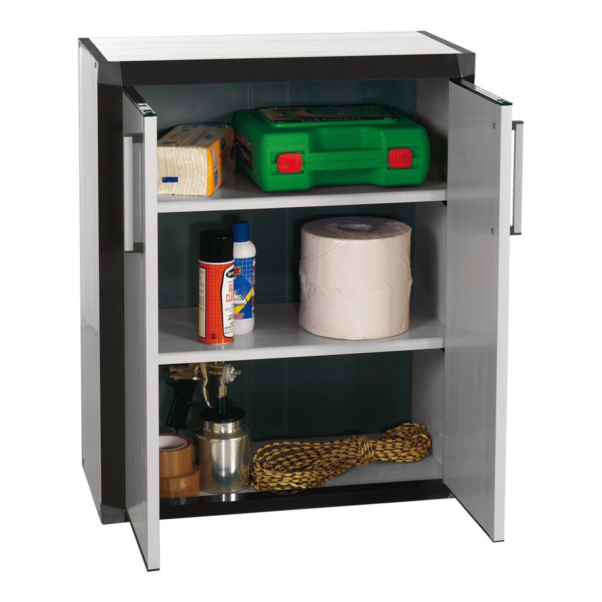Armario Bajo PVC 2 Puertas y 2 Baldas Thetris Gris-2