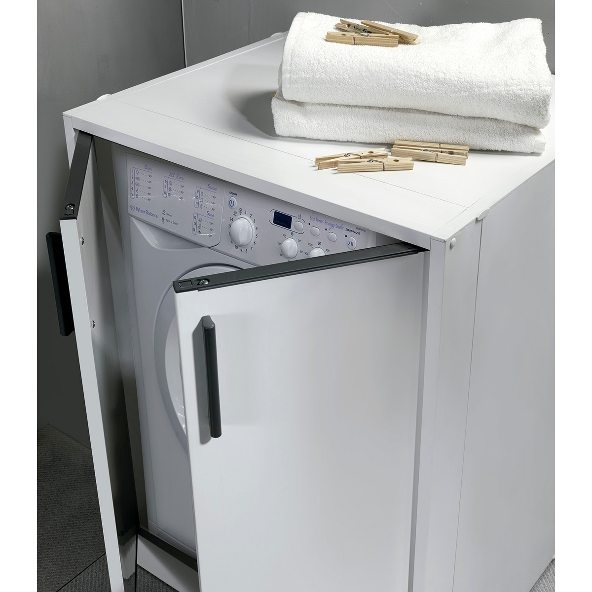 Armario PVC 2 puertas para Lavadora Blanco-3
