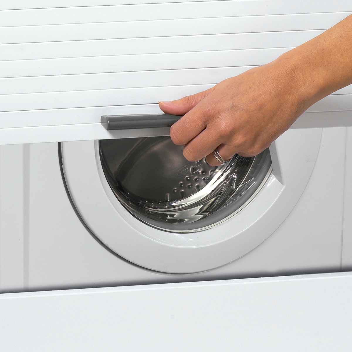 Armario PVC con puerta enrollable vertical para Lavadora Blanco-2
