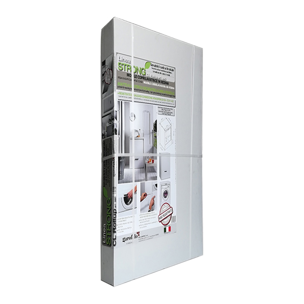 Armario PVC con puerta enrollable vertical para Lavadora Blanco-5