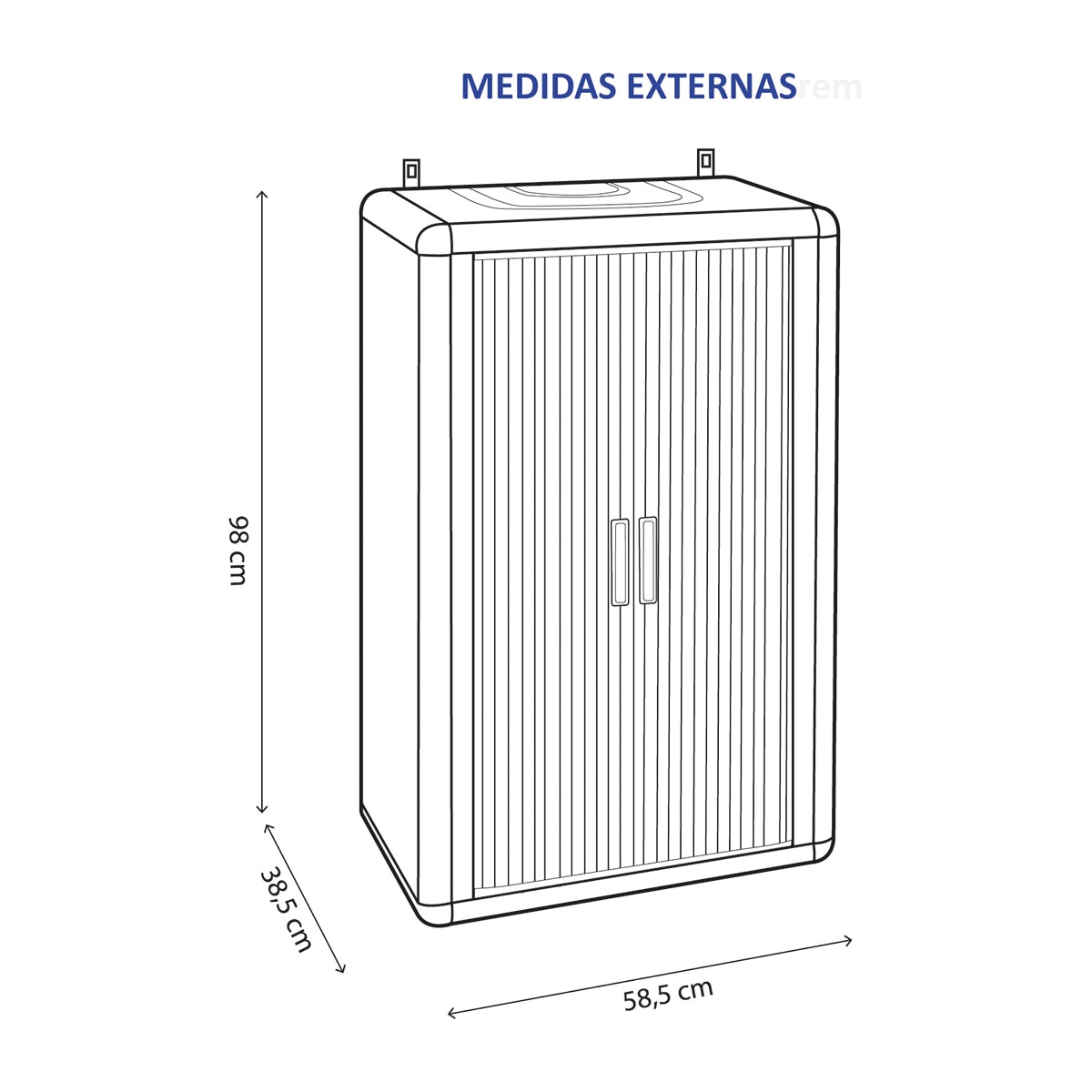 Armario PVC 2 puertas correderas para Caldera Gris-5