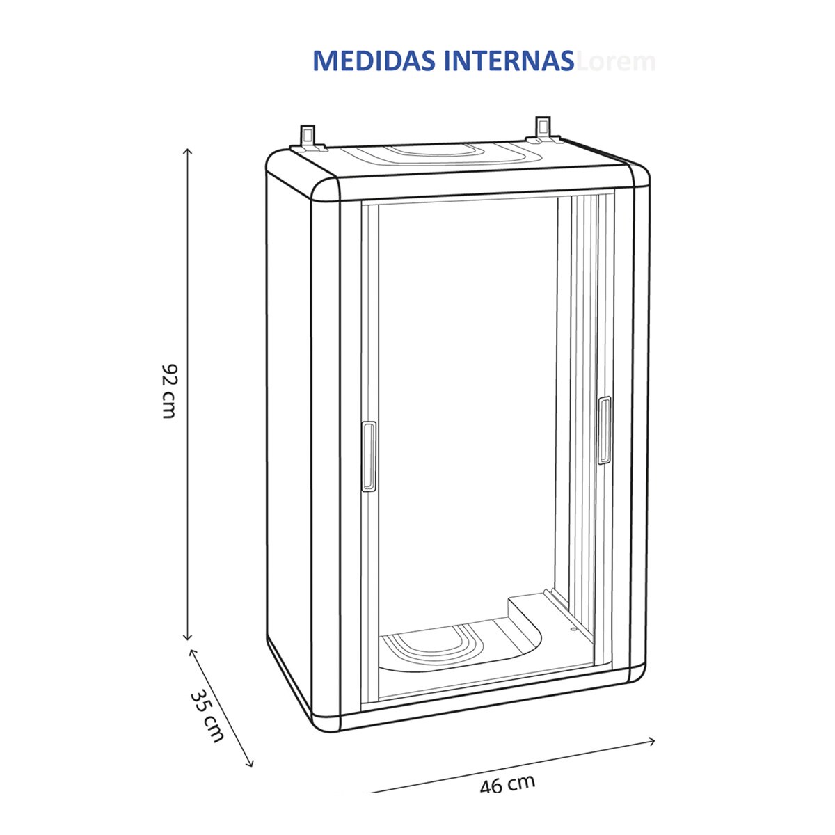 Armario PVC 2 puertas correderas para Caldera Gris-6