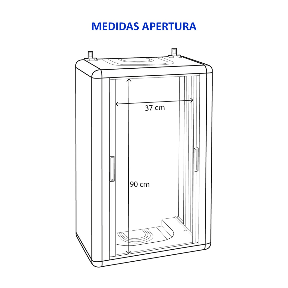 Armario PVC 2 puertas correderas para Caldera Gris-7