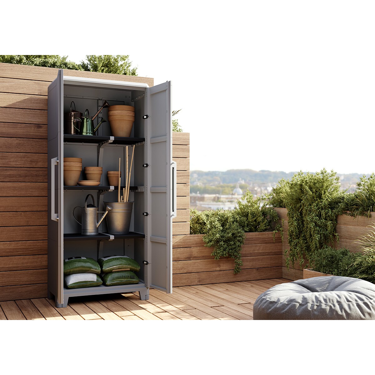 Armario resina Modular Transforming 4 Módulos Gris-5