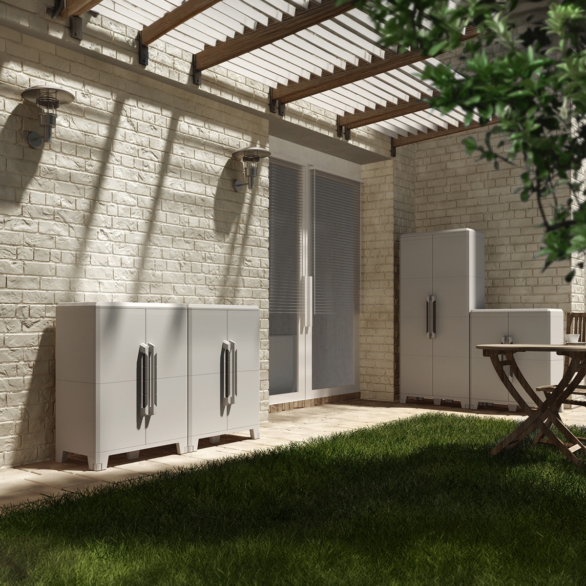 Armário de Resina Modular Transforming 5 Módulos Cinzento-13