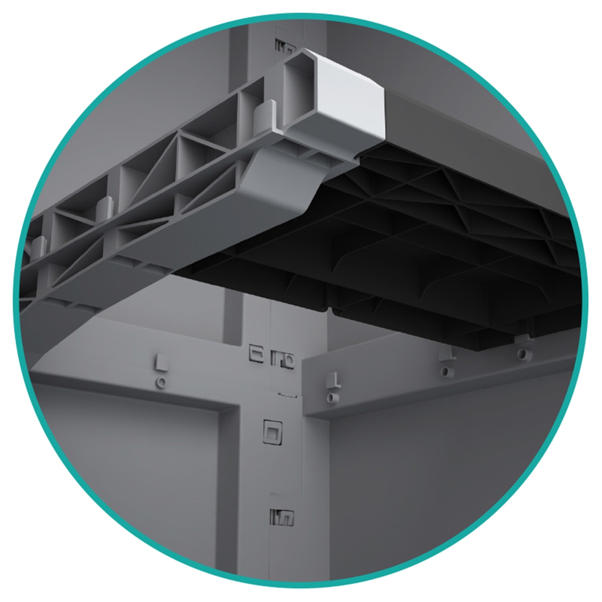 Armário de Resina Modular Transforming 5 Módulos Cinzento-19