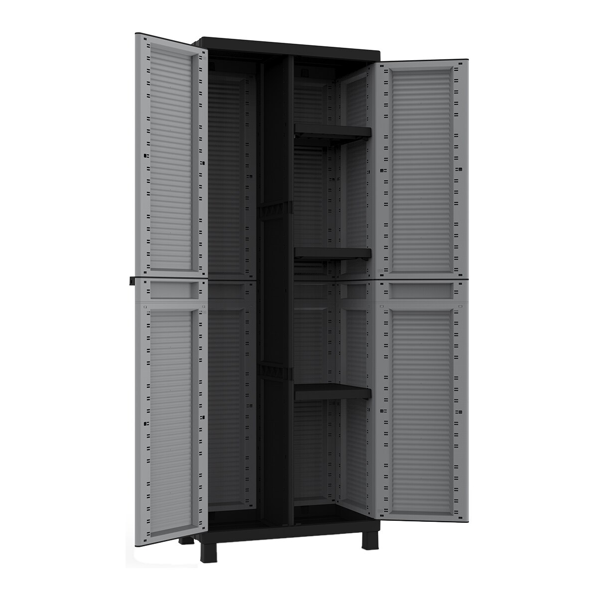 Armario resina escobero B-Plus 2 puertas Gris / Negro-2