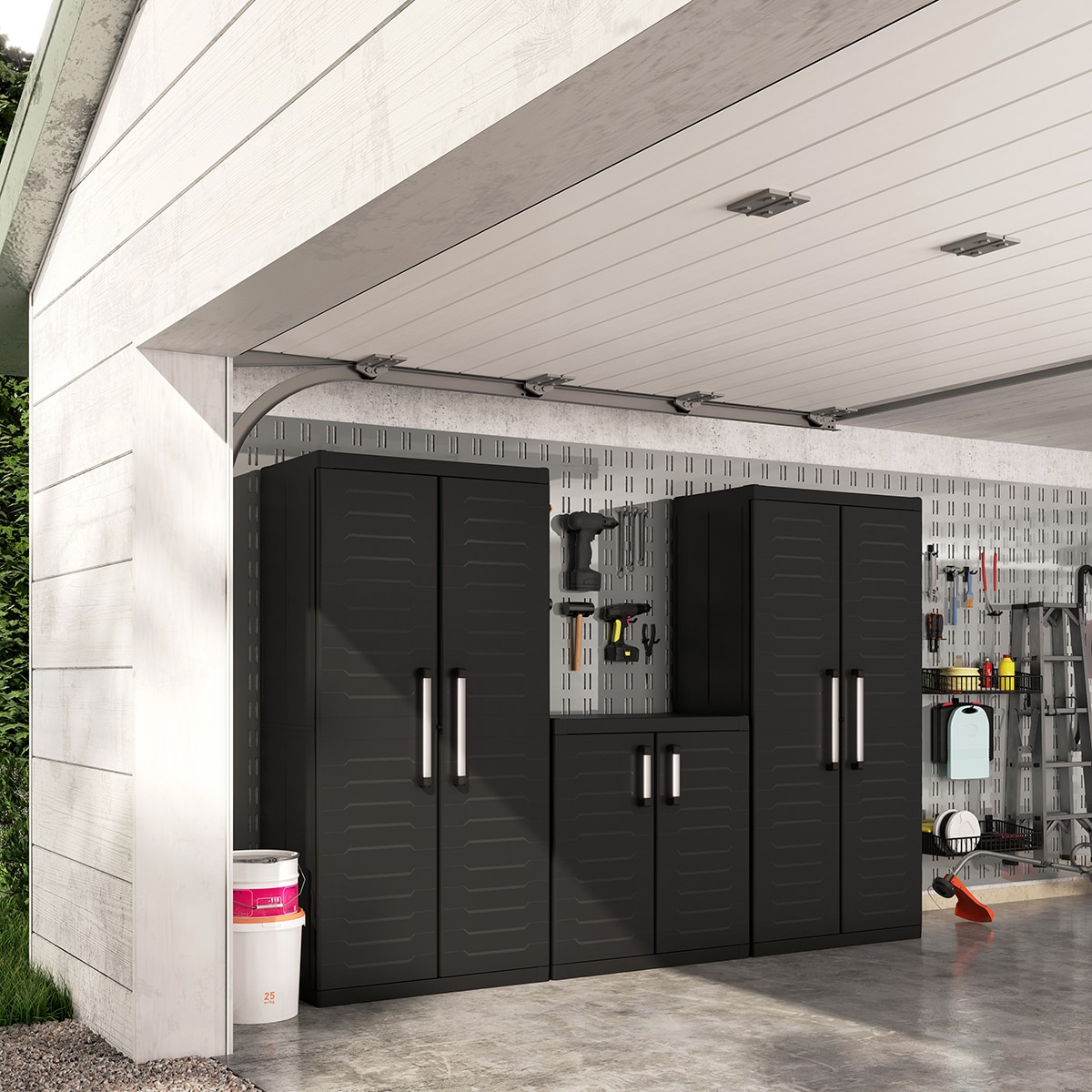 Armario resina bajo Detroit 2 puertas 89x54x93 cm Negro-4
