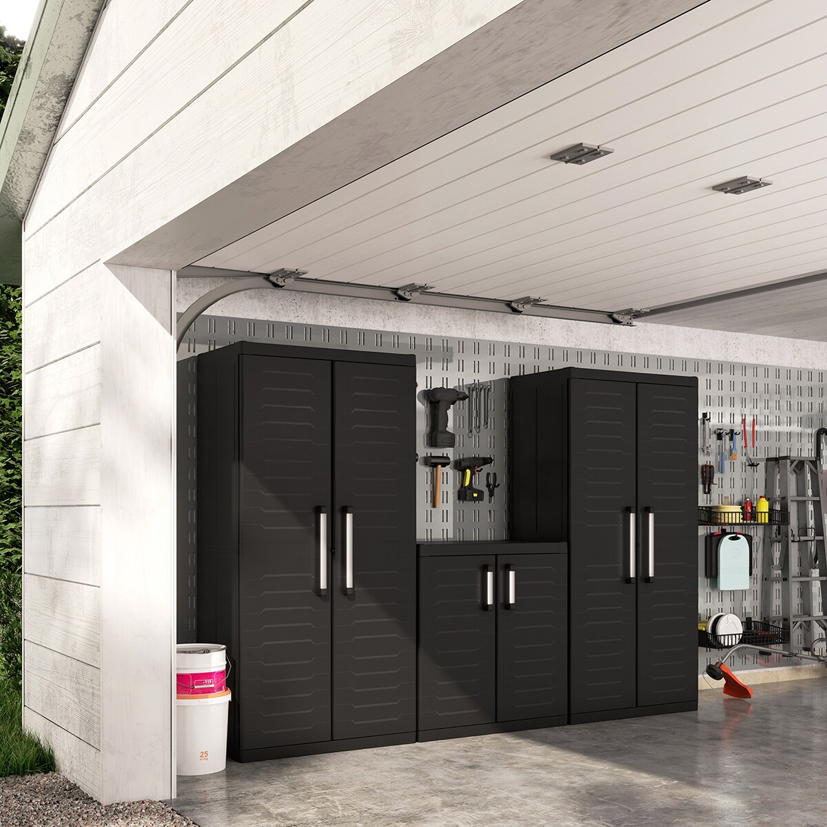 Armario resina bajo Detroit 2 puertas  89x54x93 cm Negro-4