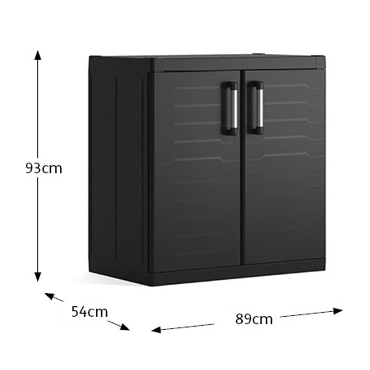 Armario resina bajo Detroit 2 puertas 89x54x93 cm Negro-5