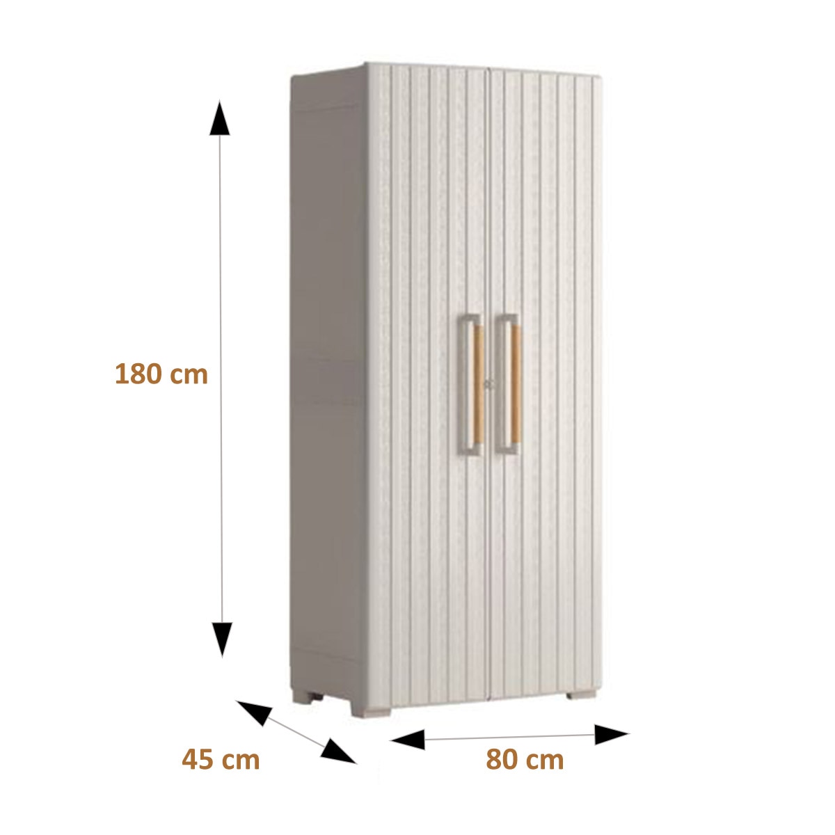 Armario Resina Alto Groove 2 puertas 80x45x180 cm Arena-5