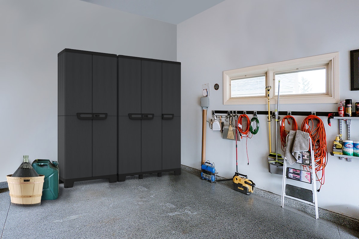 Armário Alto de Resina 2 Portas Ardesia Antracite-5