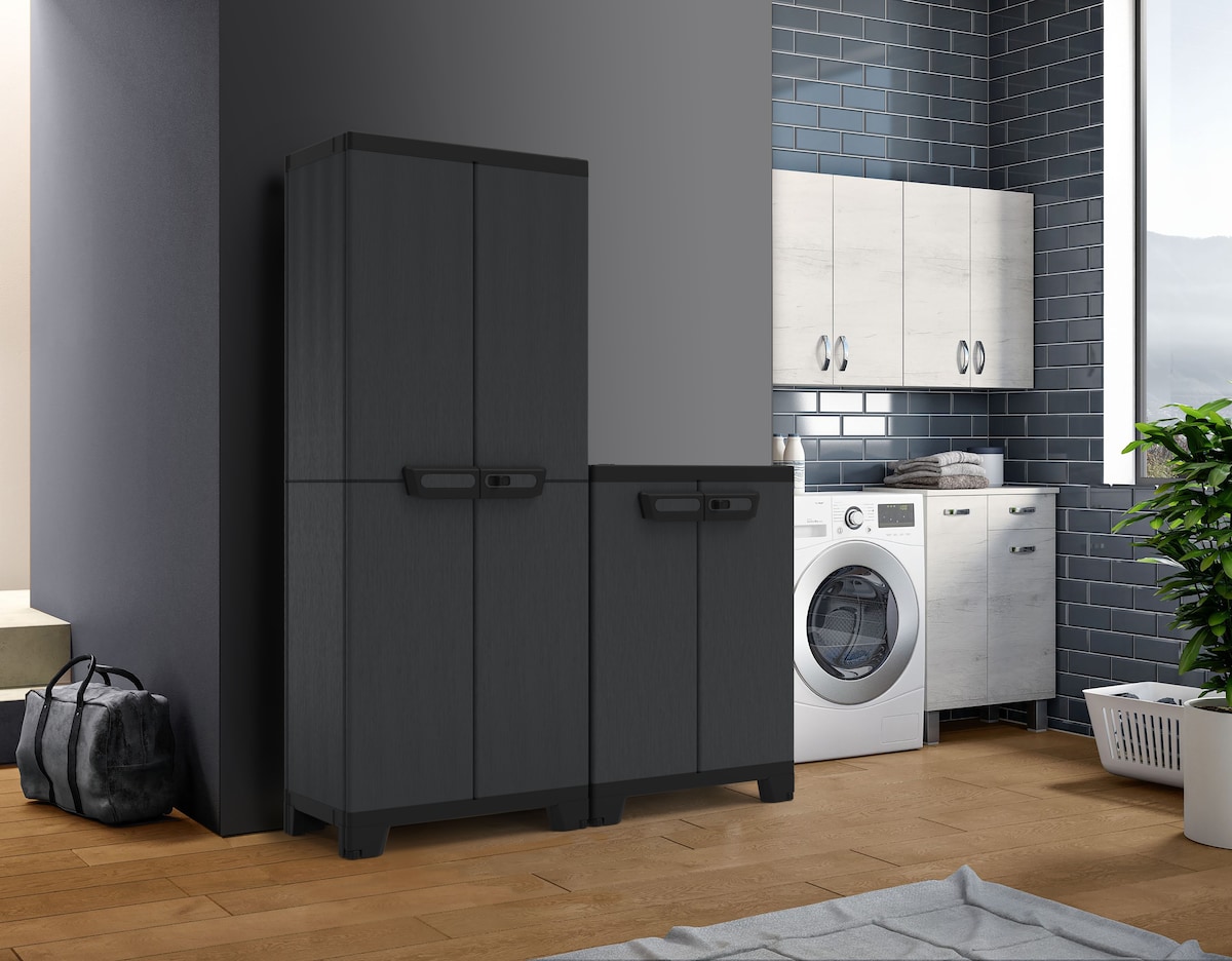 Armário Baixo de Resina 2 Portas Ardesia Antracite-5