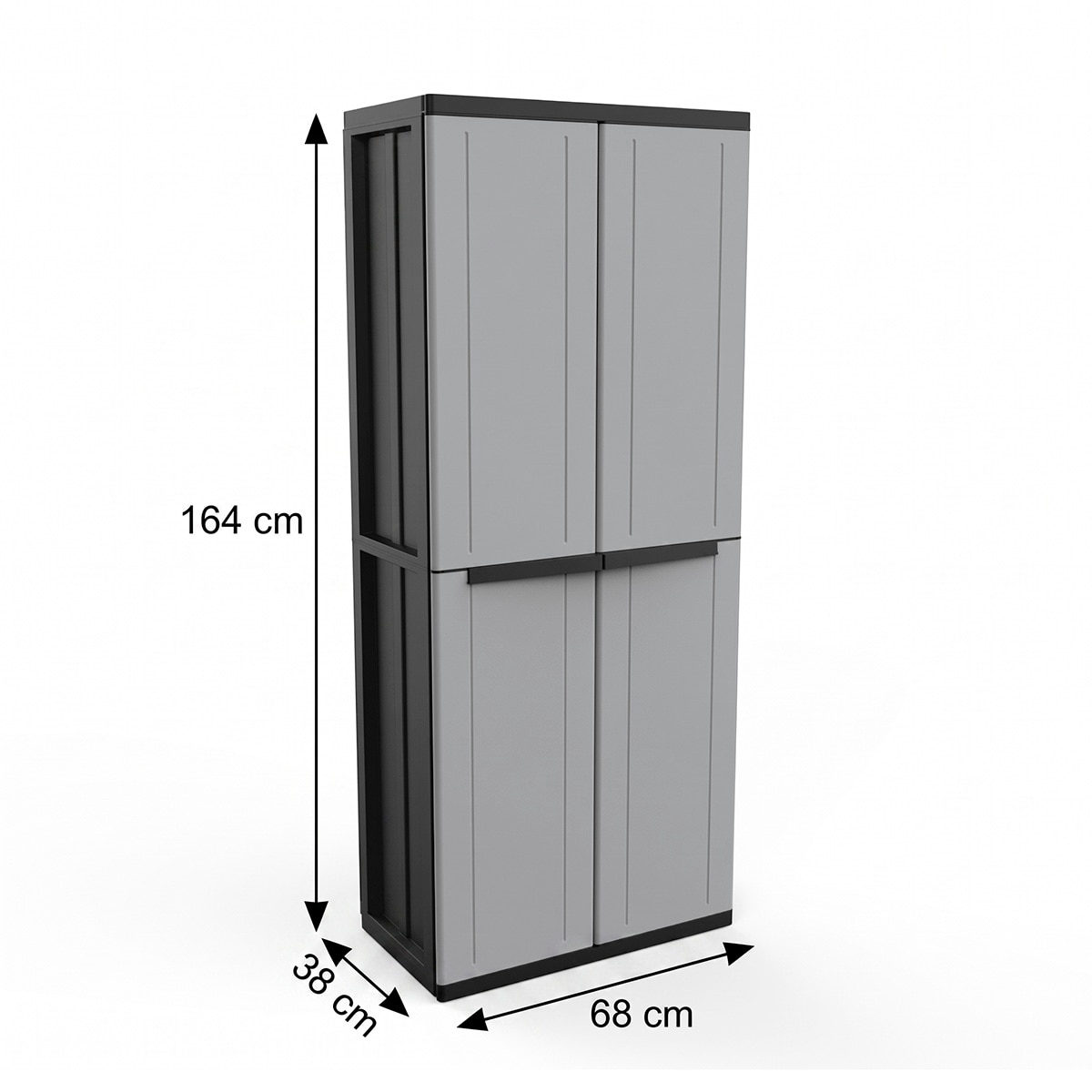 Armario resina baldas J-Line 268 Gris / Negro-4