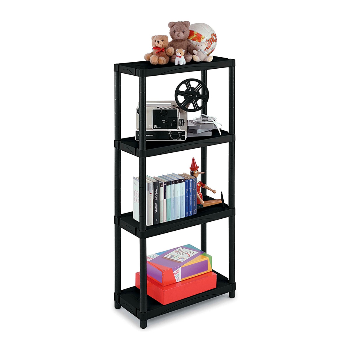 Estantería resina Modular 4 baldas 60 cm Negro-2